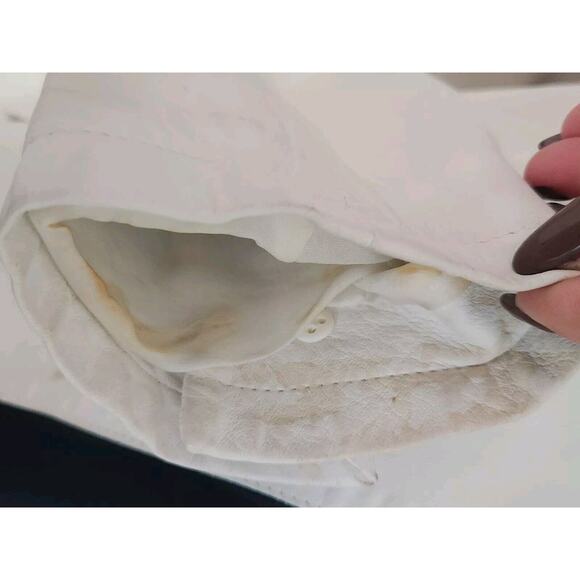 Vtg Santacroce Per Georgio's White Leather Pants & jacket Set Small READ! - Picture 12 of 16